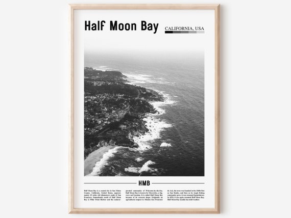 Half Moon Bay Minimal Travel Poster