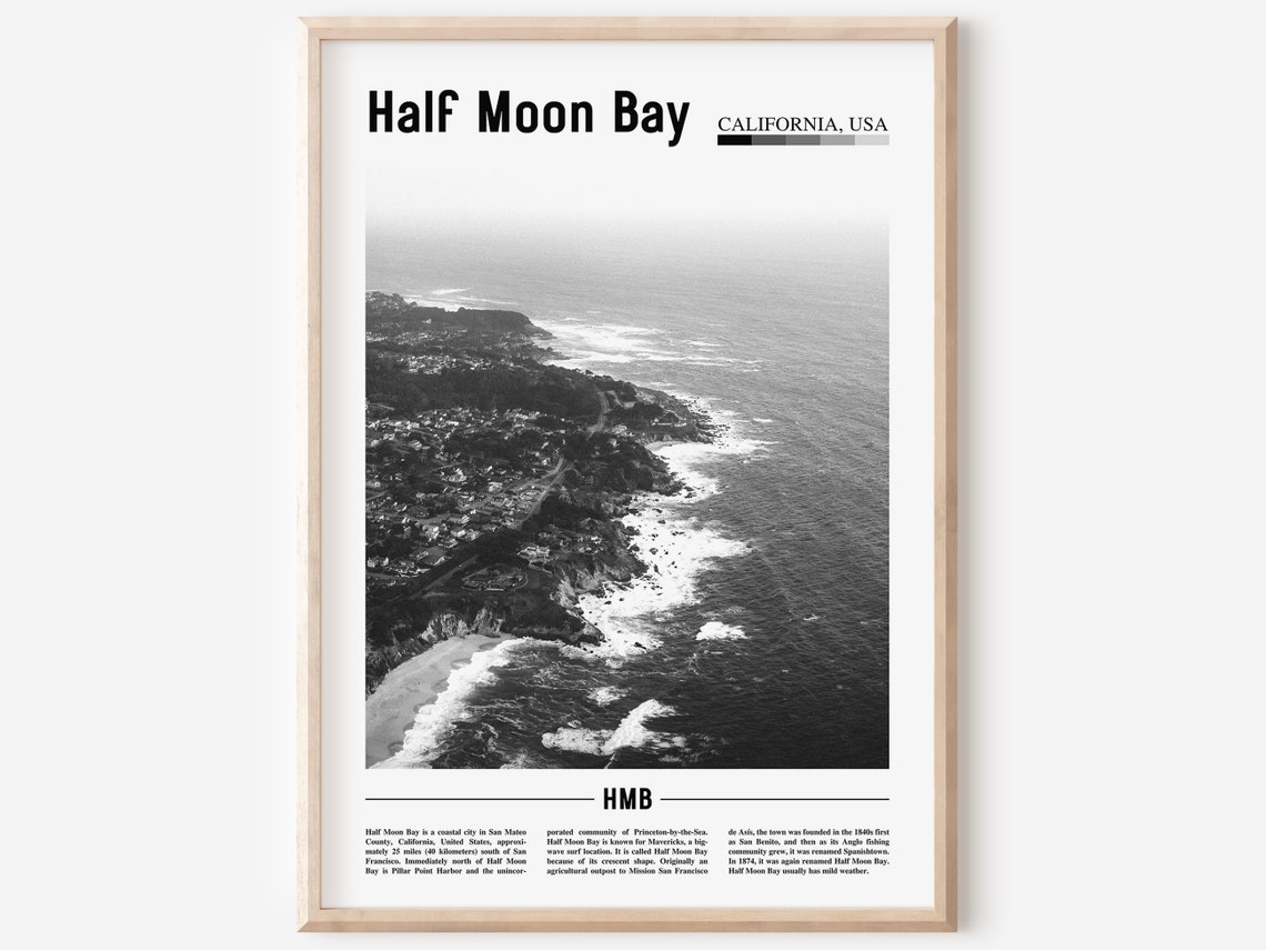 Half Moon Bay Minimal Travel Poster