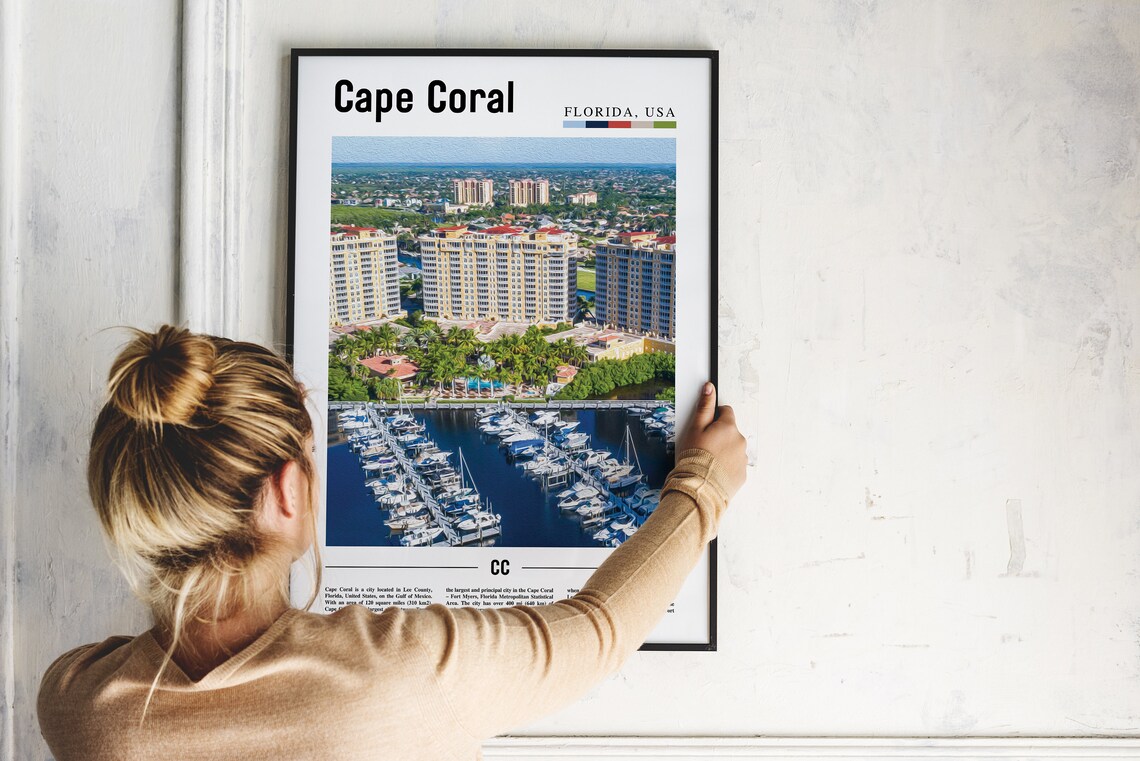 Cape Coral Travel Poster, Colorful City Artwork - Image 4