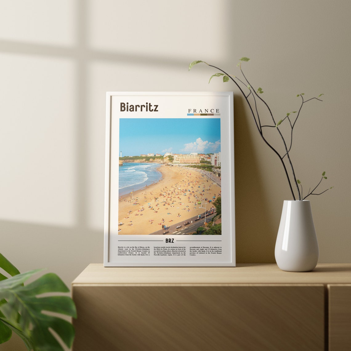 Biarritz Print Biarritz Poster Biarritz Wall Art Oil Painting Poster Colorful City Print City Artwork Travel Artwork Travel Wall Art - Image 2