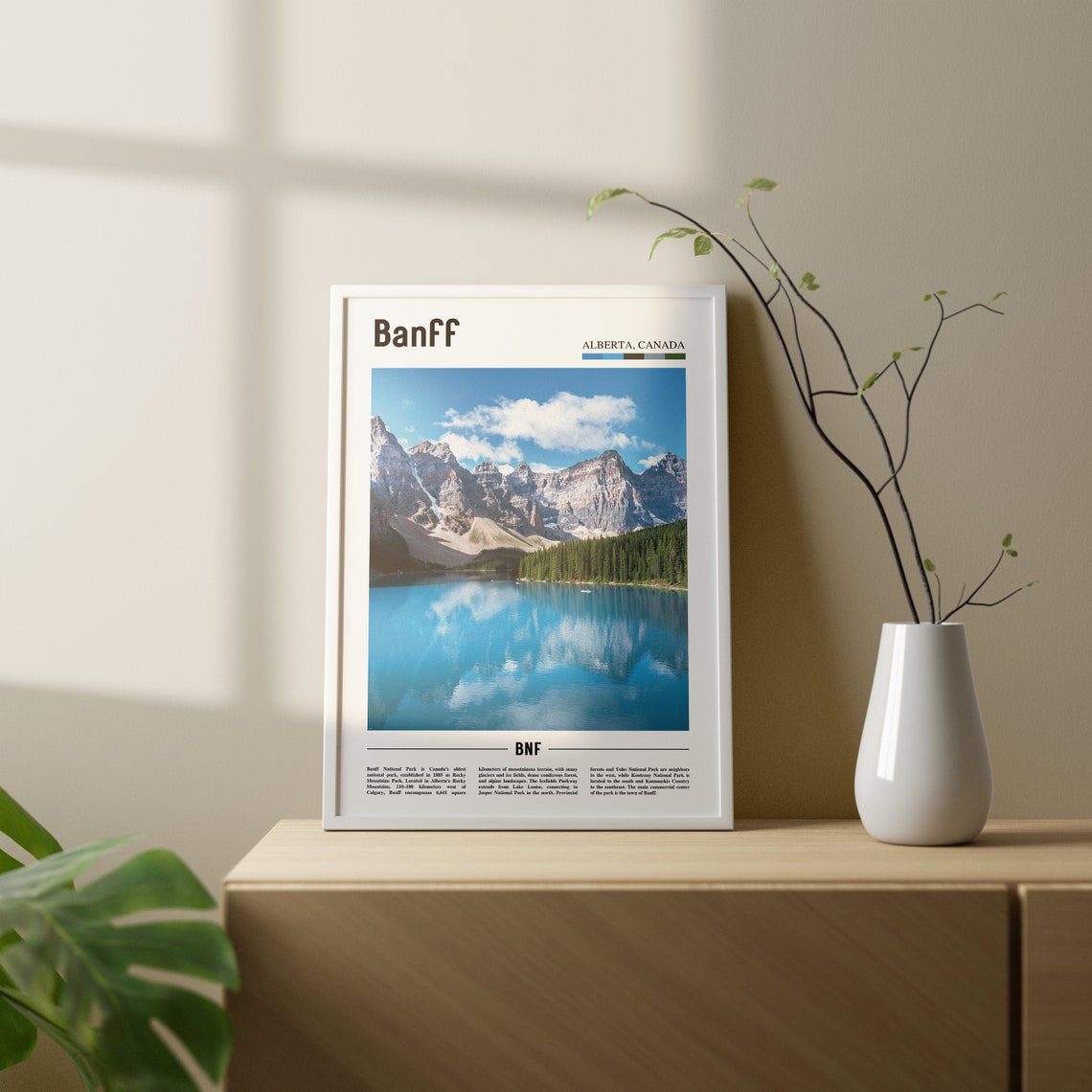 Banff Print Banff Poster Banff Wall Art Oil Painting Poster Colorful City Print City Artwork Travel Artwork Travel Wall Art Lake Print - Image 2