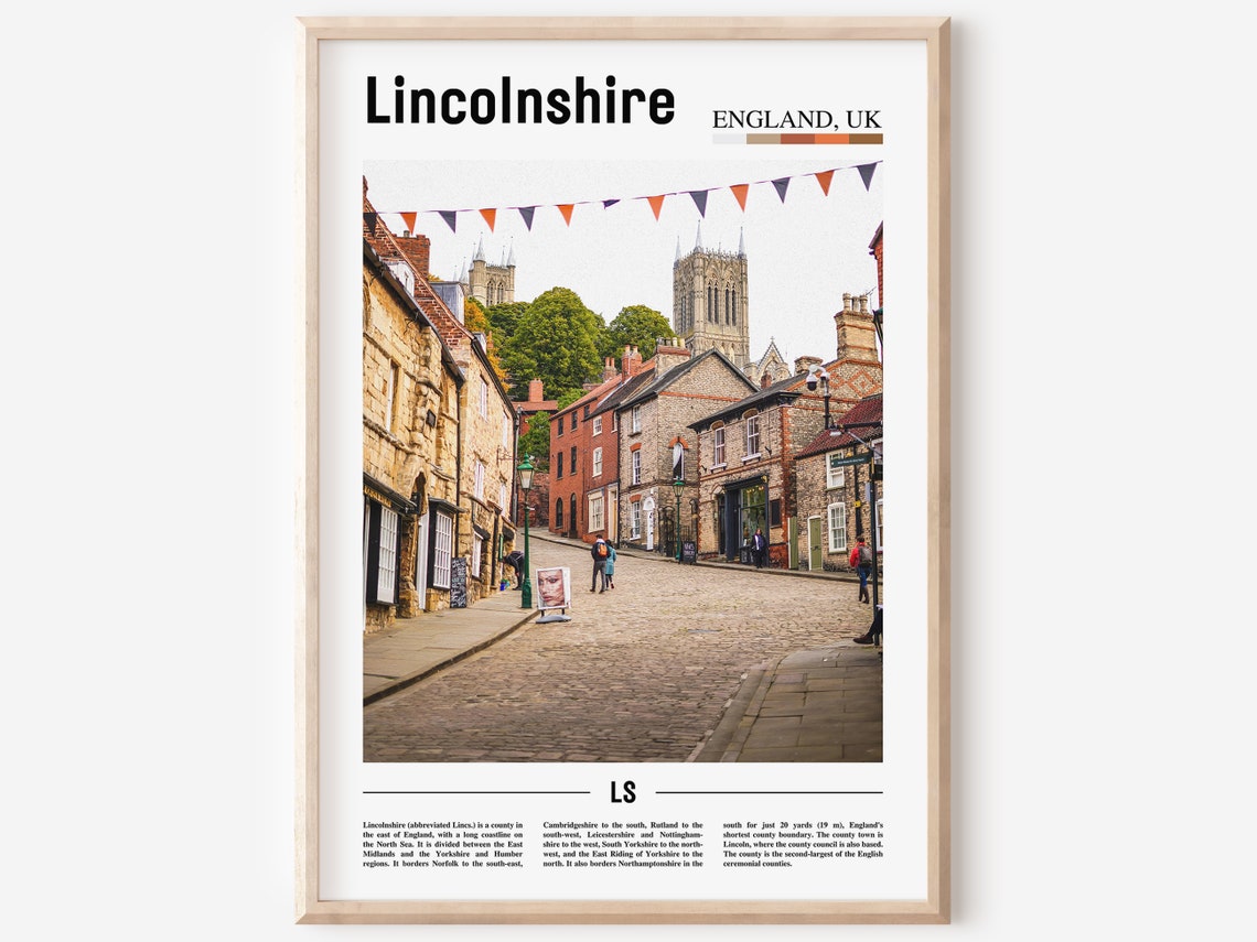 Lincolnshire Print Lincolnshire Poster Lincolnshire Wall Art Minimal Travel Print Minimal City Poster Travel Oil Painting Poster