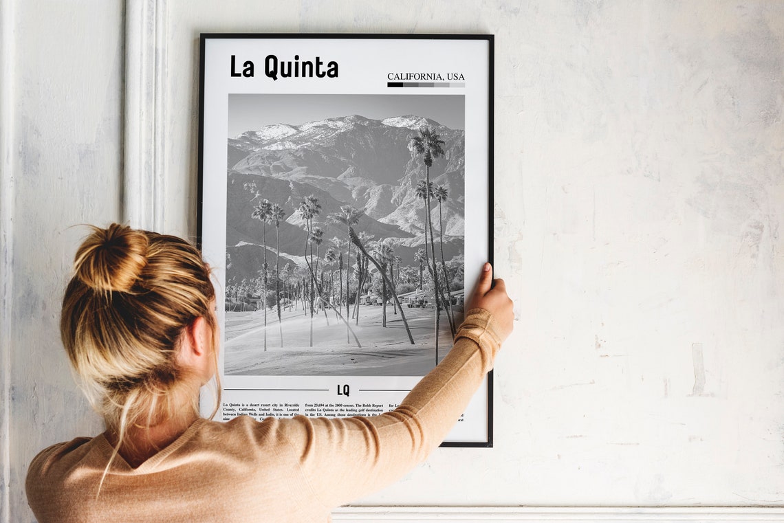 La Quinta Print Black And White La Quinta Poster La Quinta Wall Art Travel Poster City Artwork Travel Artwork Travel Wall Art City Print - Image 4