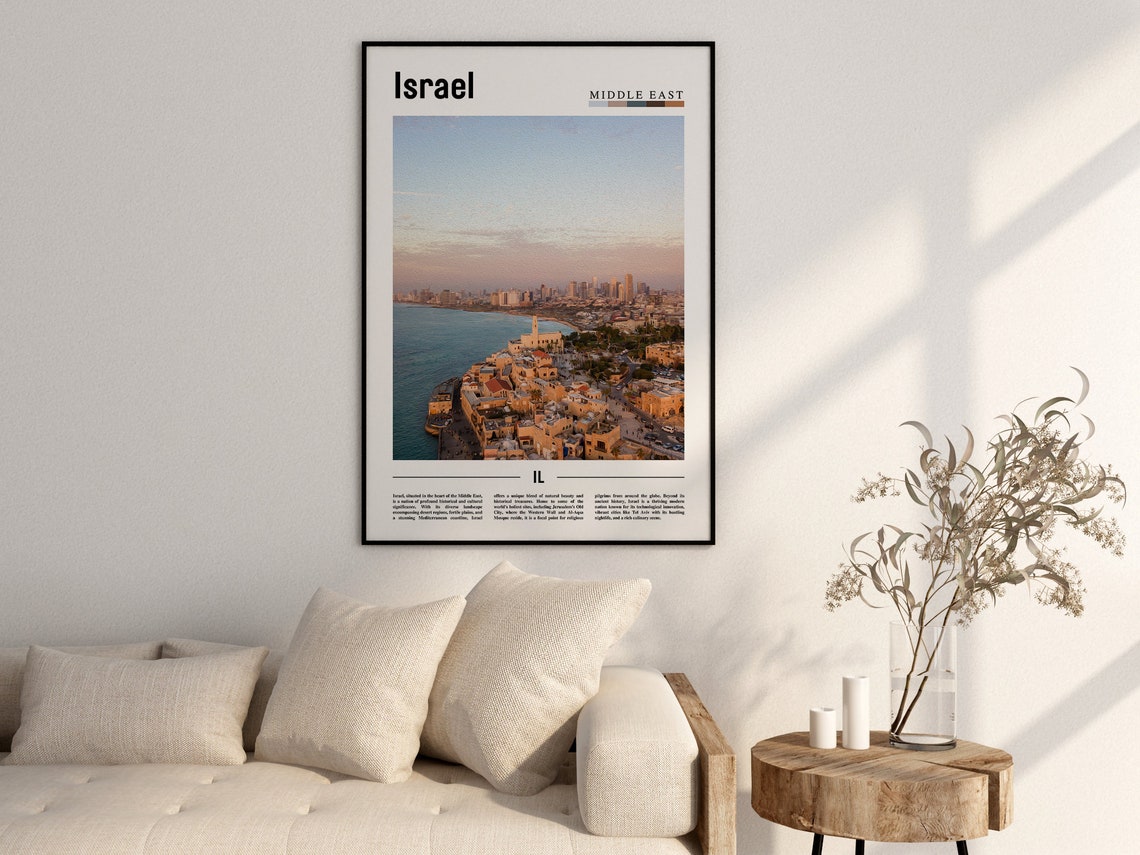 Israel Poster Israel Print Israel Wall Art Minimal Travel Print Travel Destination Oil Painting Poster - Image 2