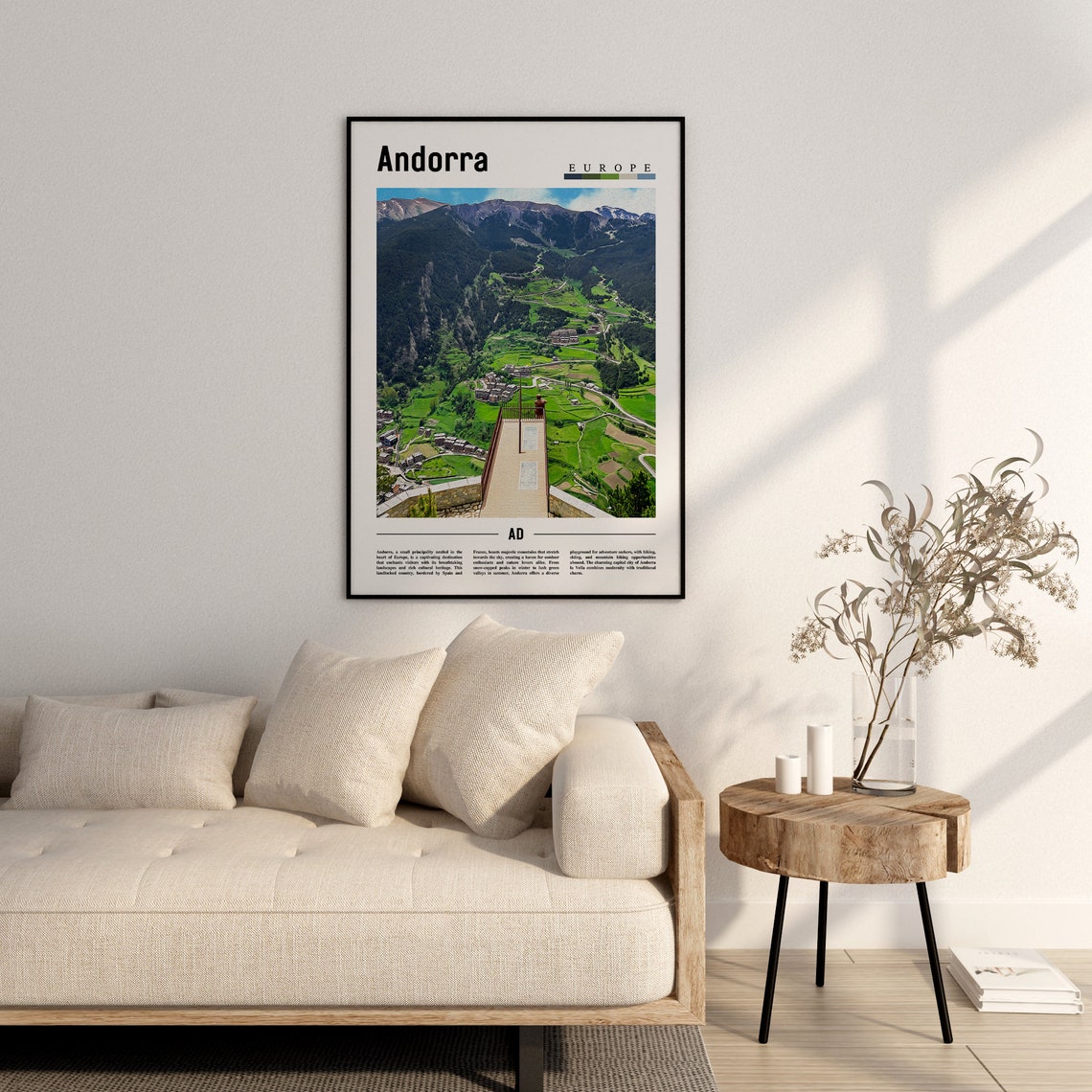 Andorra Poster Andorra Print Andorra Wall Art Europe Photo Europe Poster Europe Print Travel Poster - Image 2