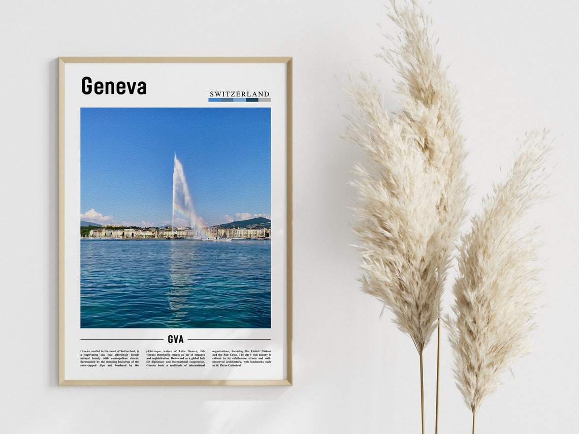 Geneva Poster Geneva Print Geneva Wall Art Europe Photo Europe Poster Europe Print Travel Poster - Image 4