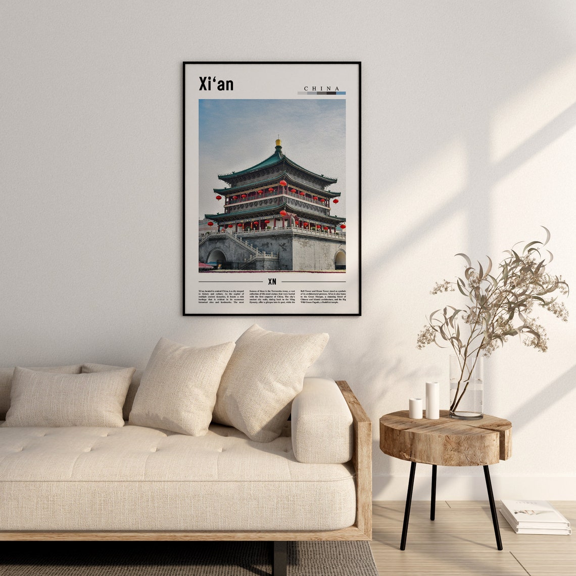 Xian Poster Xian Print Xian Wall Art Asia Print Asia Poster Asia Photo Minimal Travel Poster - Image 2