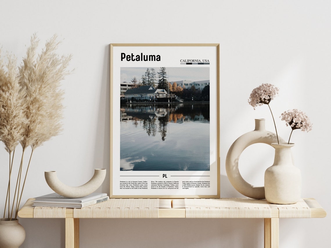 Petaluma Print Petaluma Poster Petaluma Wall Art Minimal Travel Print Minimal City Poster Travel Destination Print Oil Painting Poster - Image 5