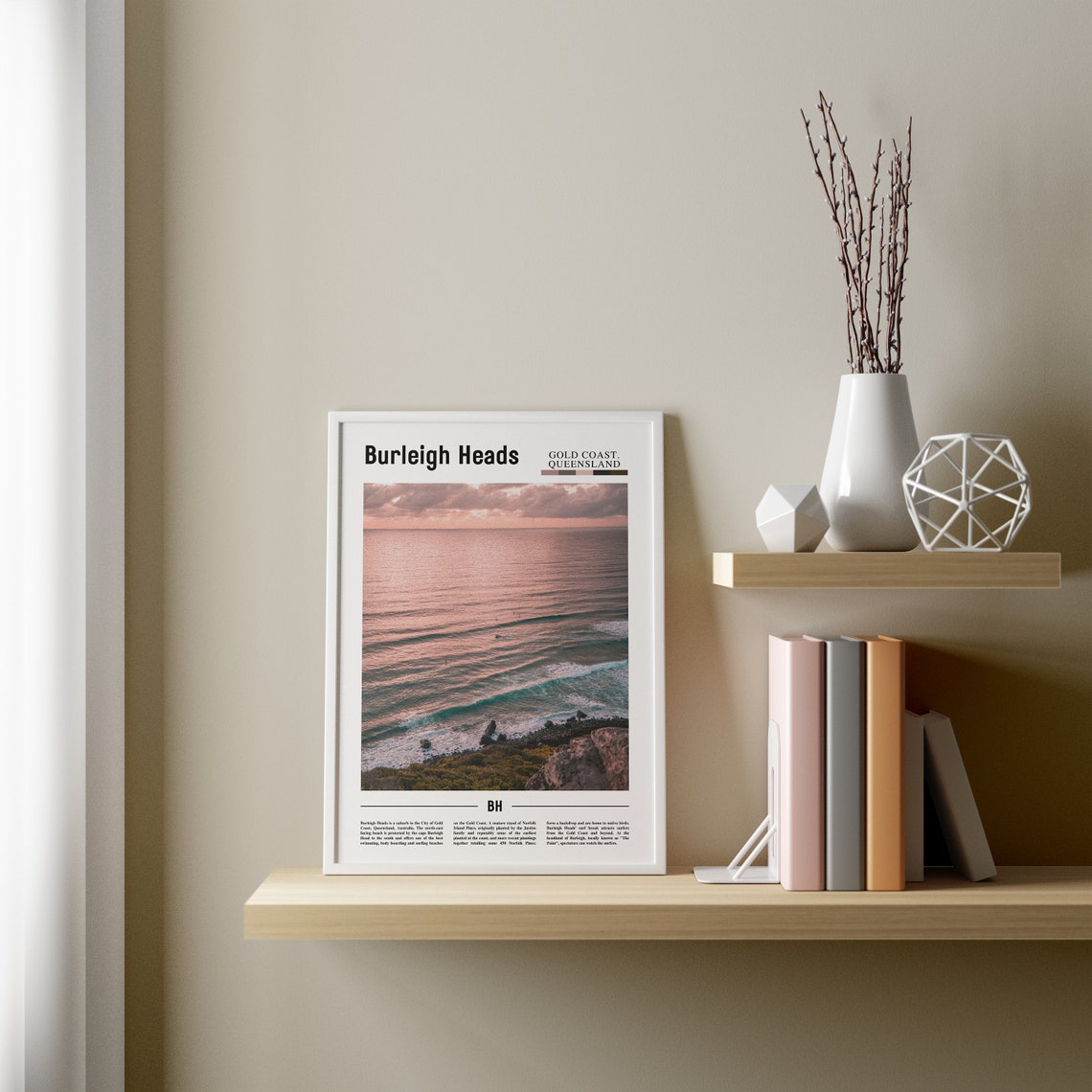 Burleigh Heads Print Burleigh Heads Poster Burleigh Heads Wall Art Minimal Travel Print Minimal City Poster Travel Oil Painting Poster - Image 2