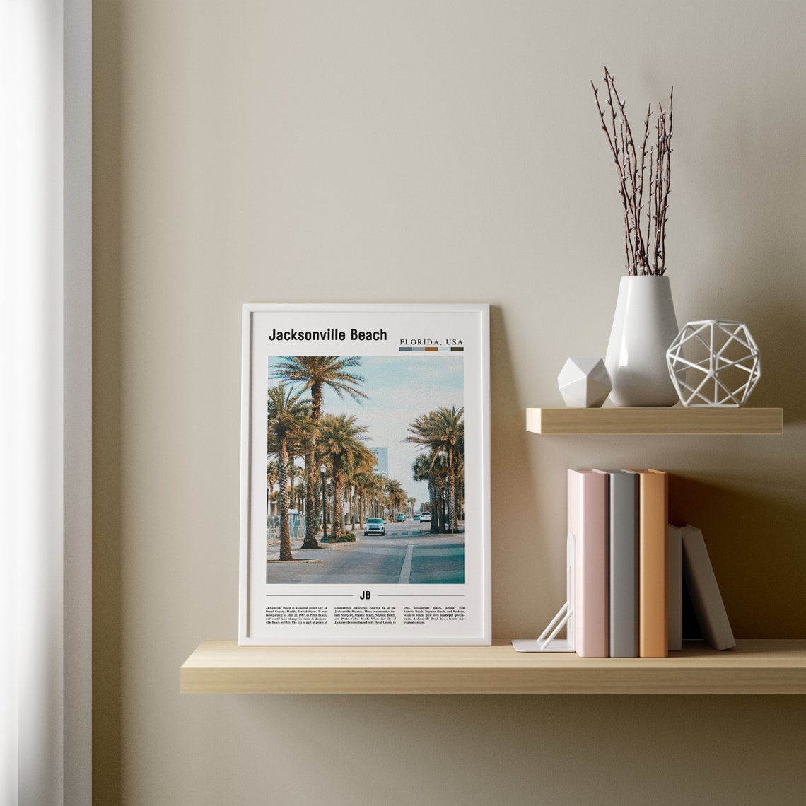 Jacksonville Beach Print Jacksonville Beach Poster Jacksonville Beach Wall Art Oil Painting Poster City Artwork Travel Artwork Travel Art - Image 3