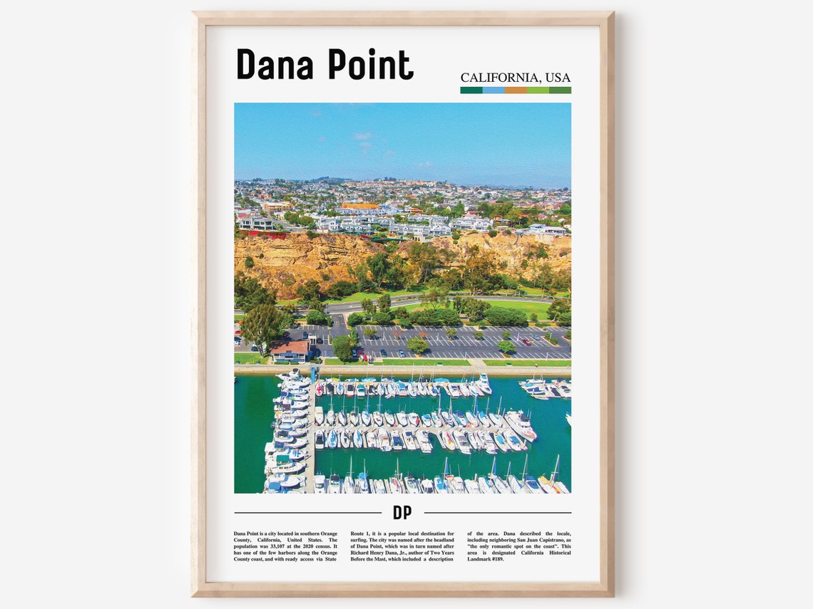 Dana Point Print Dana Point Poster Dana Point Wall Art Oil Painting Poster Colorful City Print City Artwork Travel Artwork Travel Art