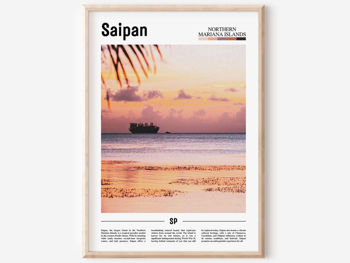 Saipan Poster Saipan Print Saipan Wall Art Asia Print Asia Poster Asia Photo Minimal Travel Poster