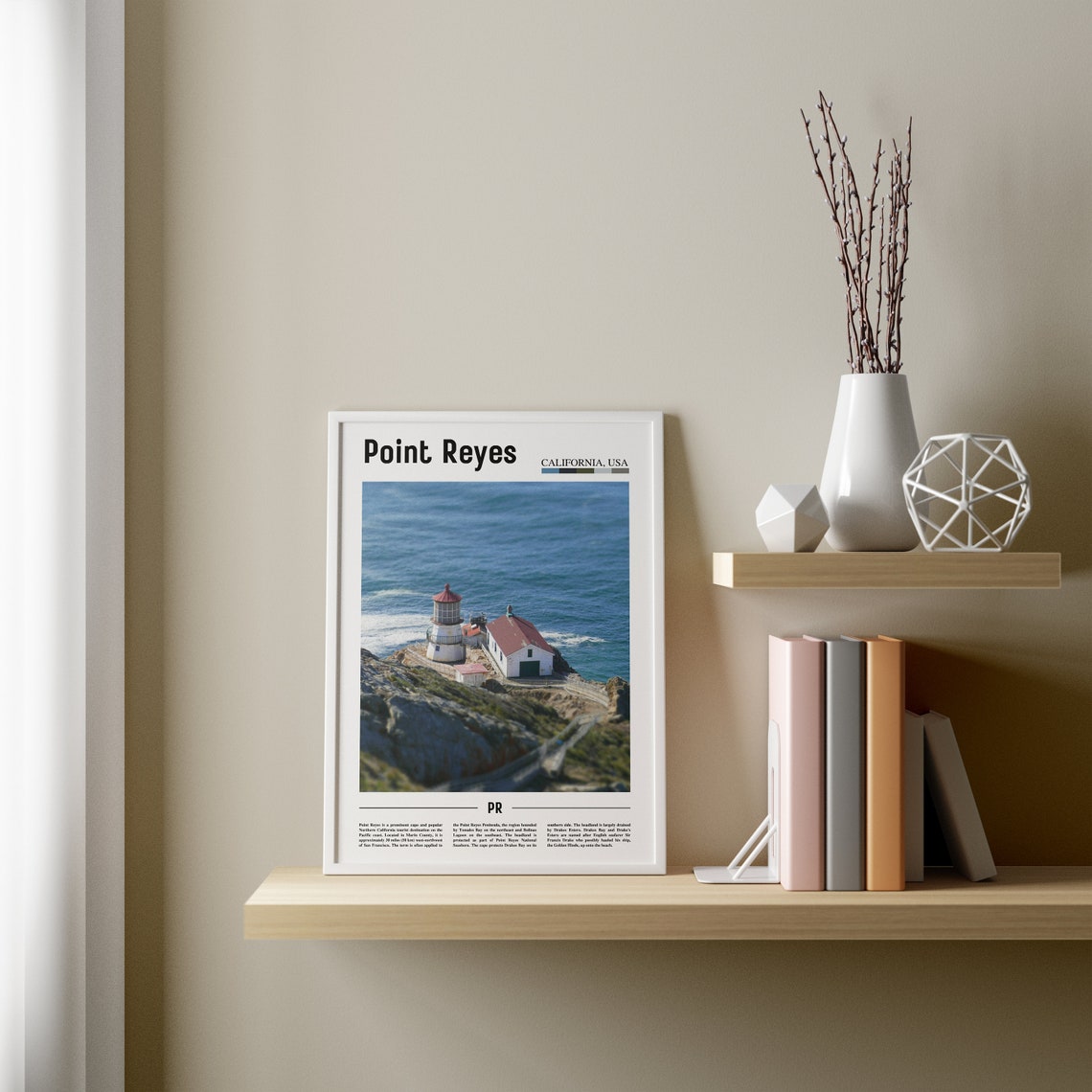 Point Reyes Print Point Reyes Poster Point Reyes Wall Art Minimal Travel Print Minimal City Poster Travel Destination Oil Painting Poster - Image 3