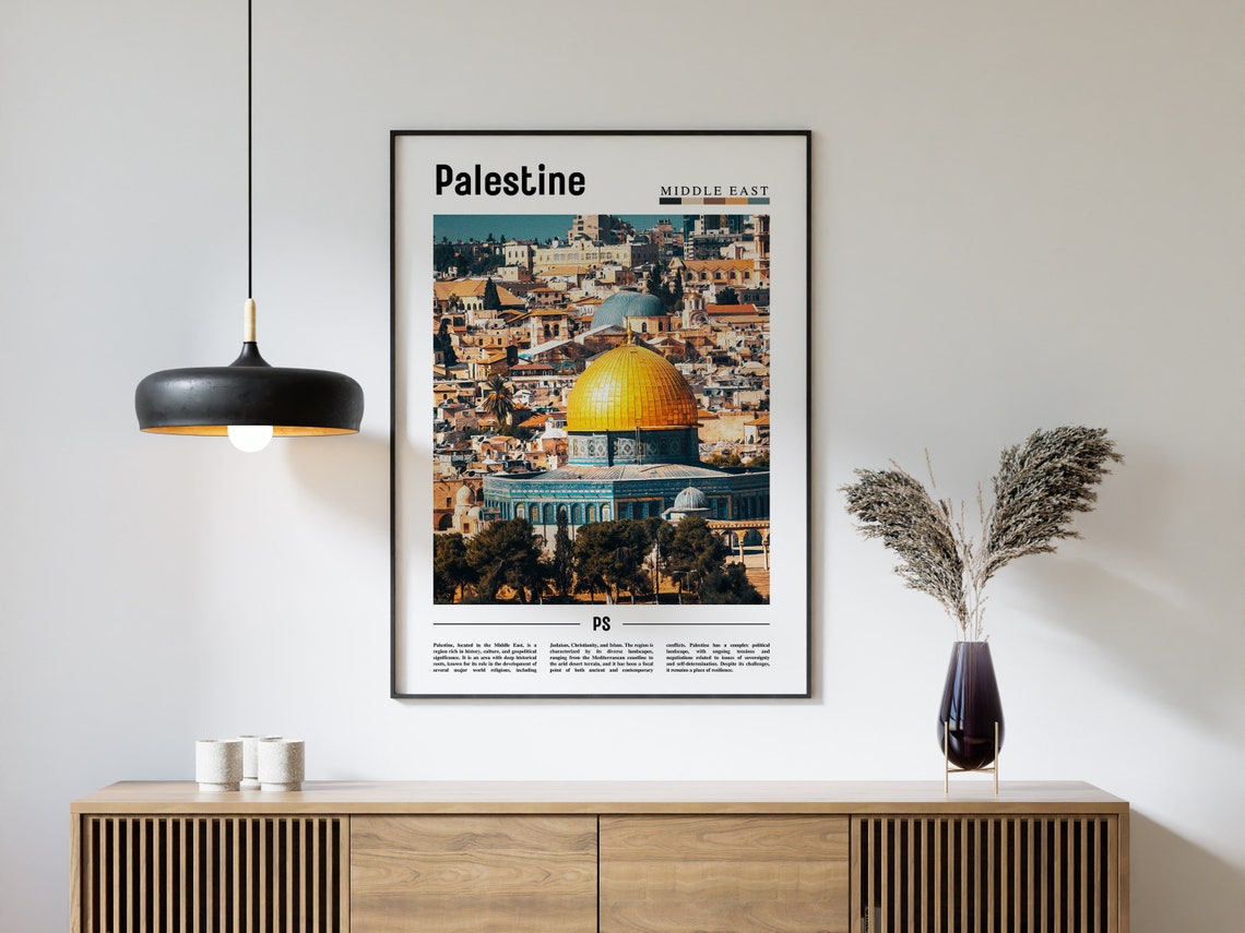 Palestine Poster Palestine Print Palestine Wall Art Minimal Travel Print Travel Destination Oil Painting Poster - Image 4