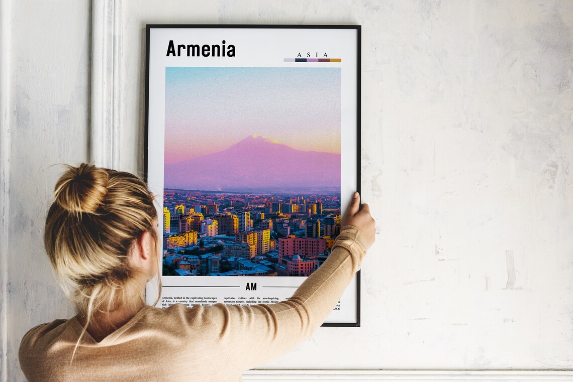 Armenia Minimal Travel Poster, Asia Art Print - Image 5