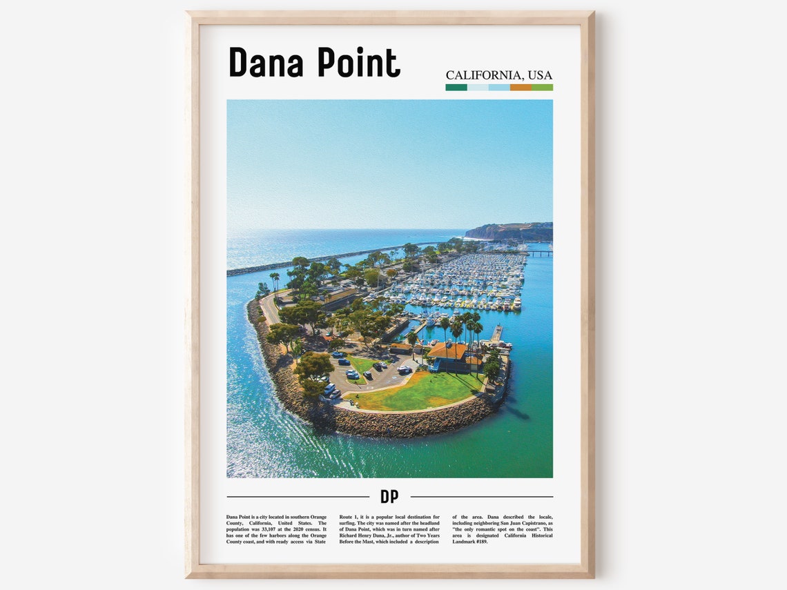Dana Point Print Dana Point Poster Dana Point Wall Art Oil Painting Poster Colorful City Print City Artwork Travel Artwork Travel Art