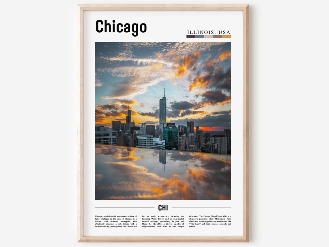 Chicago Print Chicago Poster Chicago Wall Art United States Photo United States Poster United States Print