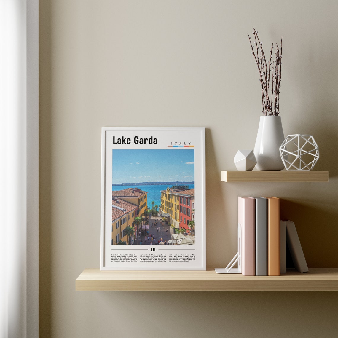 Lake Garda Print Lake Garda Poster Lake Garda Wall Art Oil Painting Poster Colorful City Print City Artwork Travel Artwork Travel Art - Image 4