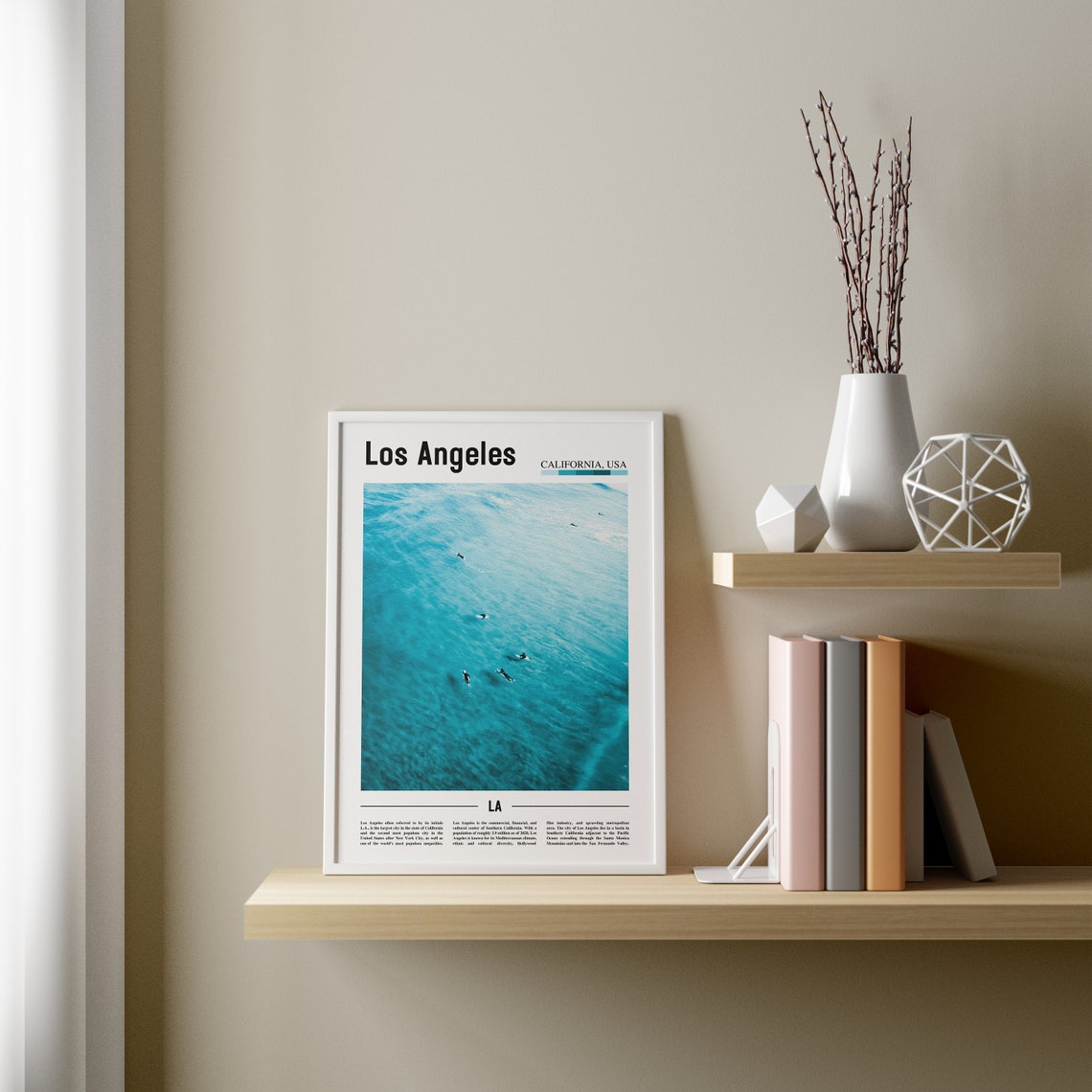 Los Angeles Print Los Angeles Poster Los Angeles Wall Art Minimal Travel Print Minimal City Poster Oil Painting Poster - Image 3