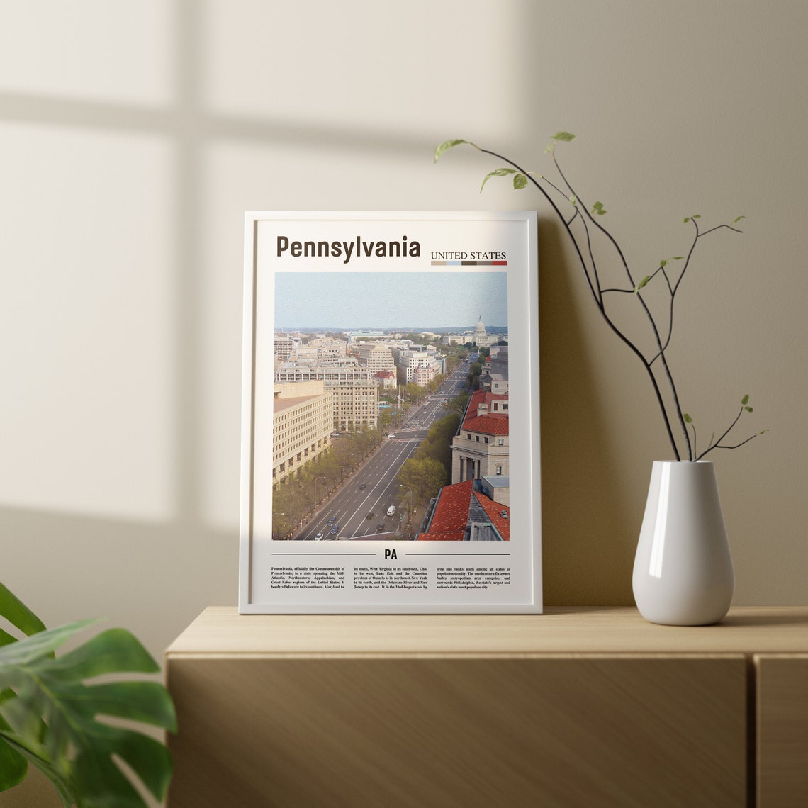 Pennsylvania Print Pennsylvania Poster Pennsylvania Wall Art Oil Painting Poster City Print City Artwork Travel Artwork Travel Wall Art - Image 2
