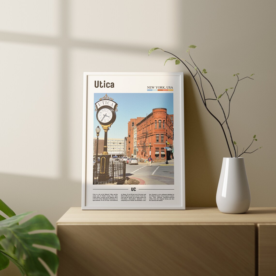 Utica Travel Poster, Colorful City Artwork - Image 2