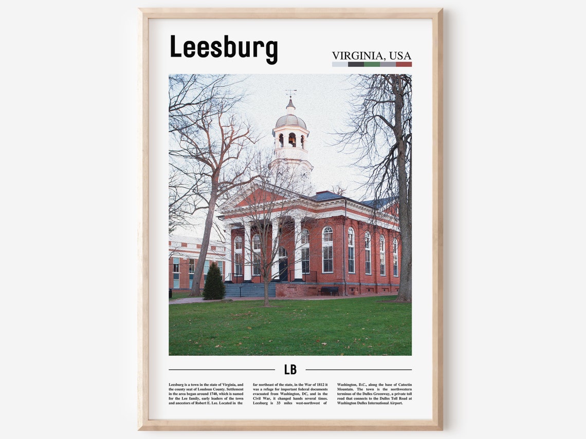 Leesburg Print Leesburg Poster Leesburg Wall Art Oil Painting Poster Colorful City Print City Artwork Travel Artwork Travel Wall Art