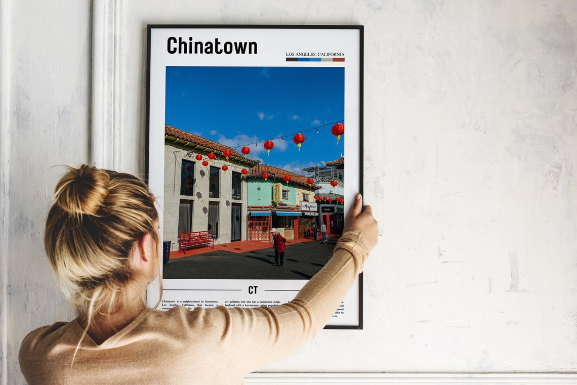 Chinatown Print Chinatown Poster Chinatown Wall Art Minimal Travel Print Minimal City Poster Travel Destination Print Oil Painting Poster - Image 5