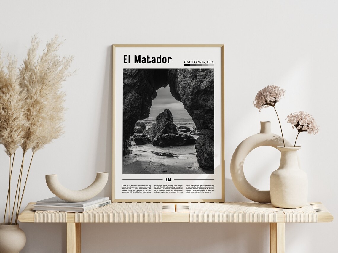 El Matador Travel Poster, Minimal Black And White - Image 6