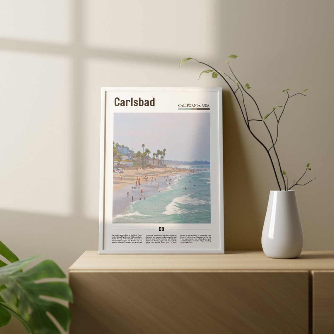 Carlsbad Print Carlsbad Poster Carlsbad Wall Art Oil Painting Poster Colorful City Print City Artwork Travel Artwork Travel Wall Art - Image 3