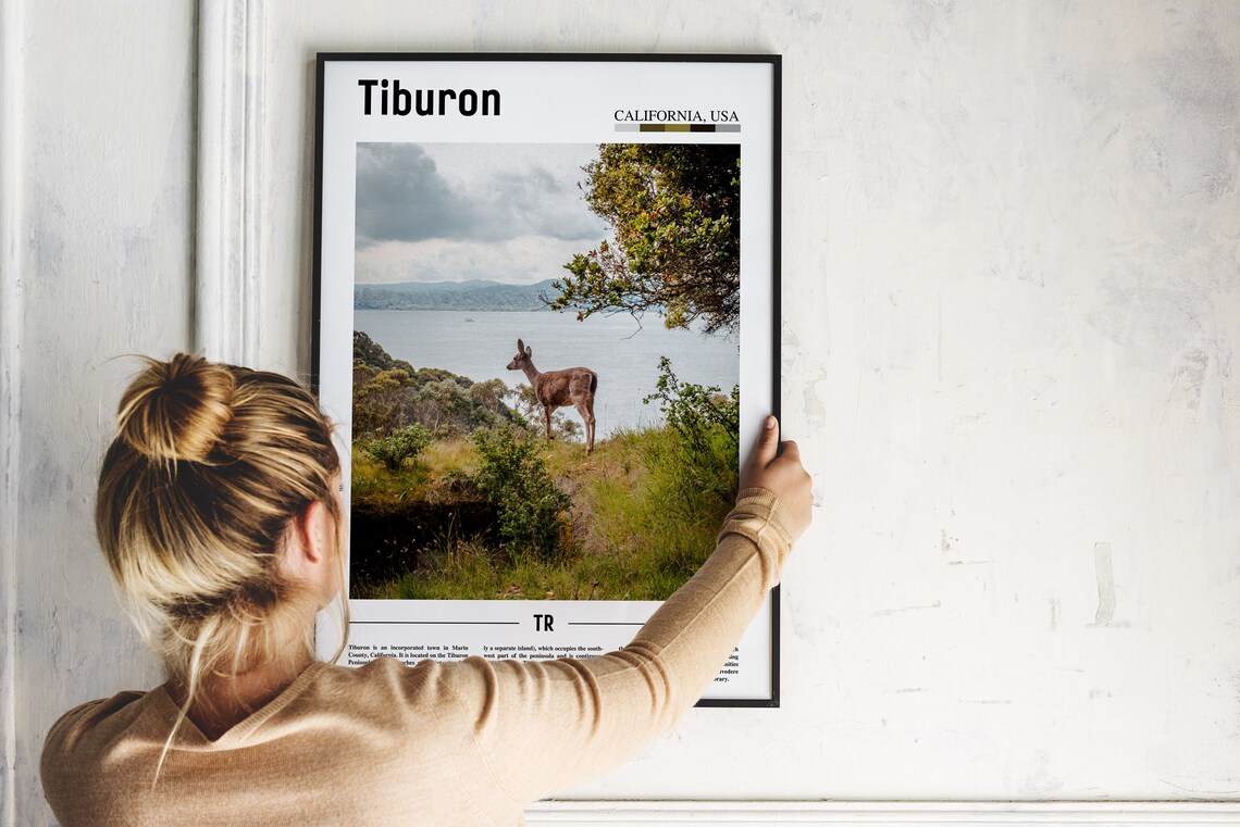 Tiburon Minimal Travel Poster, City Destination - Image 4