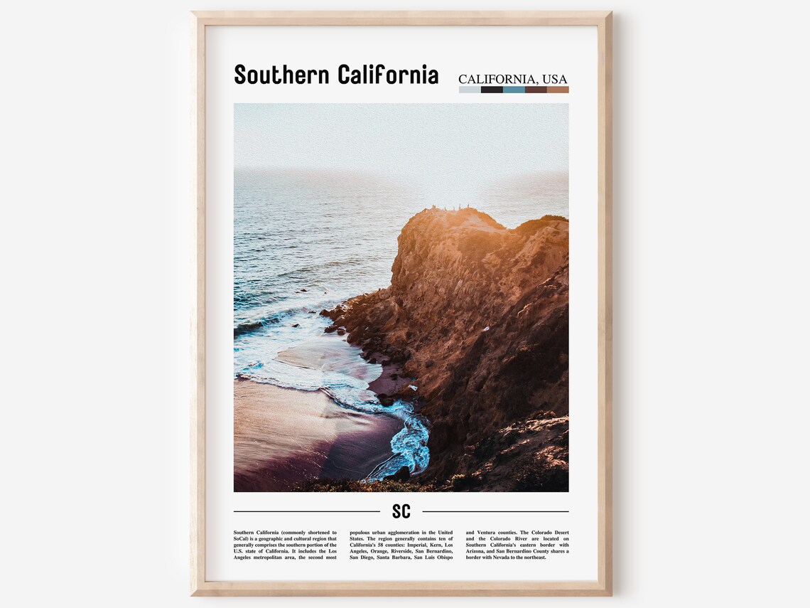 Southern California, Minimal Travel Poster