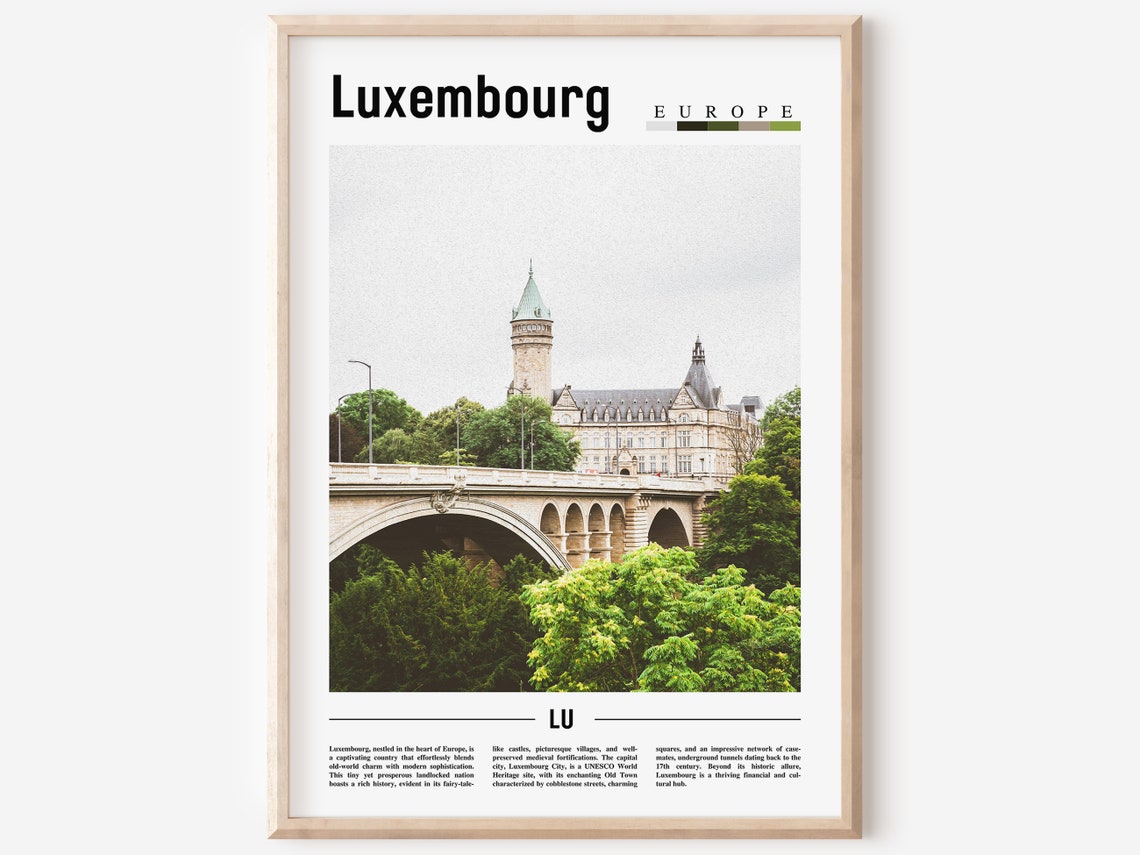 Luxembourg Poster Luxembourg Print Luxembourg Wall Art Europe Photo Europe Poster Europe Print Travel Poster
