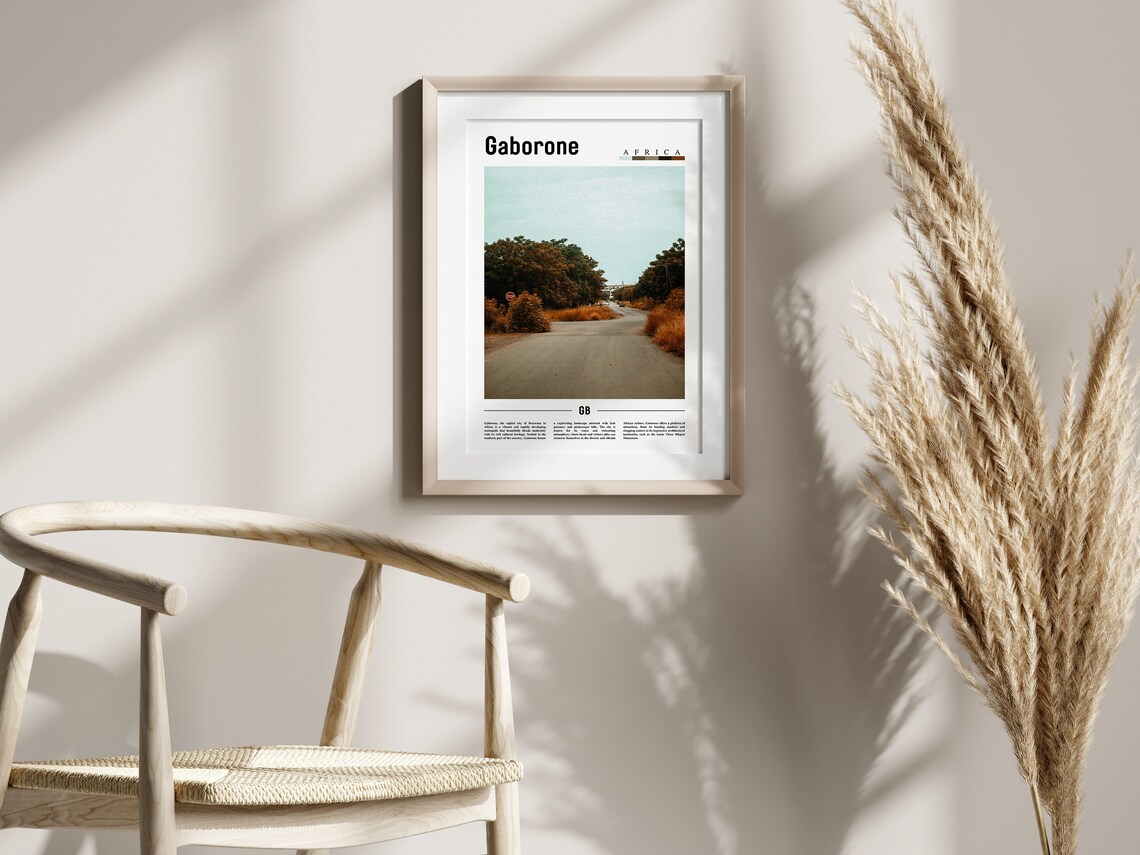 Gaborone Minimal Travel Poster, Oil Painting - Image 2