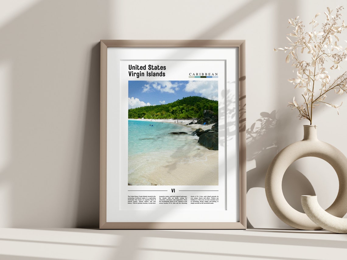United States Virgin Islands Poster United States Virgin Islands Print United States Virgin Islands Wall Art Oil Painting Poster - Image 3