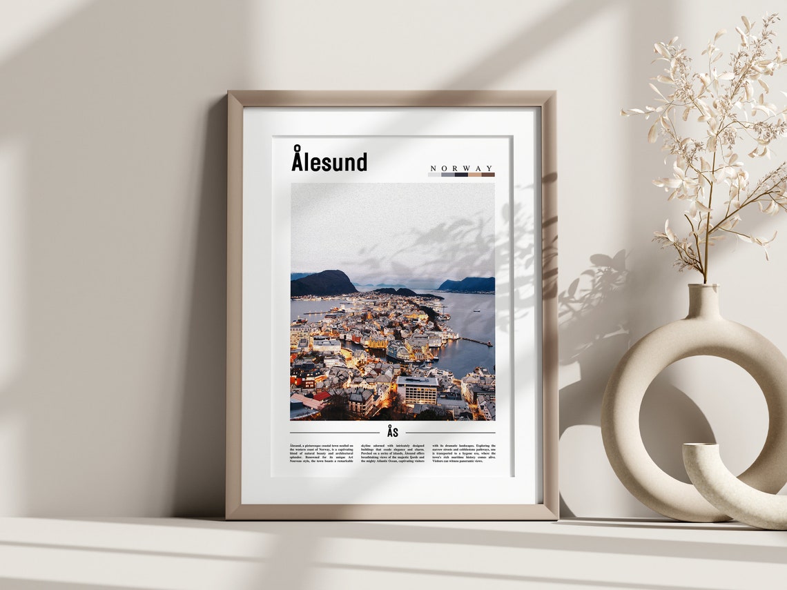Lesund Poster Lesund Print Lesund Wall Art Europe Photo Europe Poster Europe Print Travel Poster - Image 3