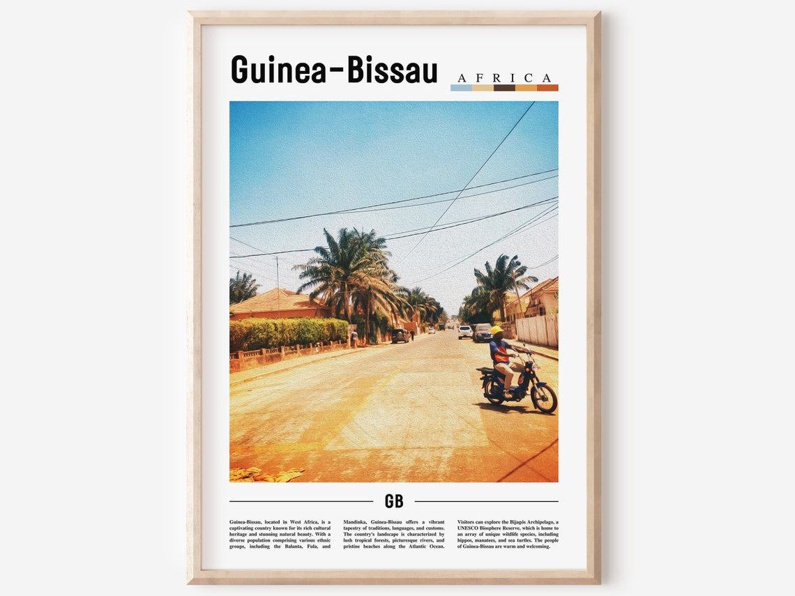 Guinea Bissau Poster Guinea Bissau Print Guinea Bissau Wall Art Minimal Travel Print Travel Destination Oil Painting Poster