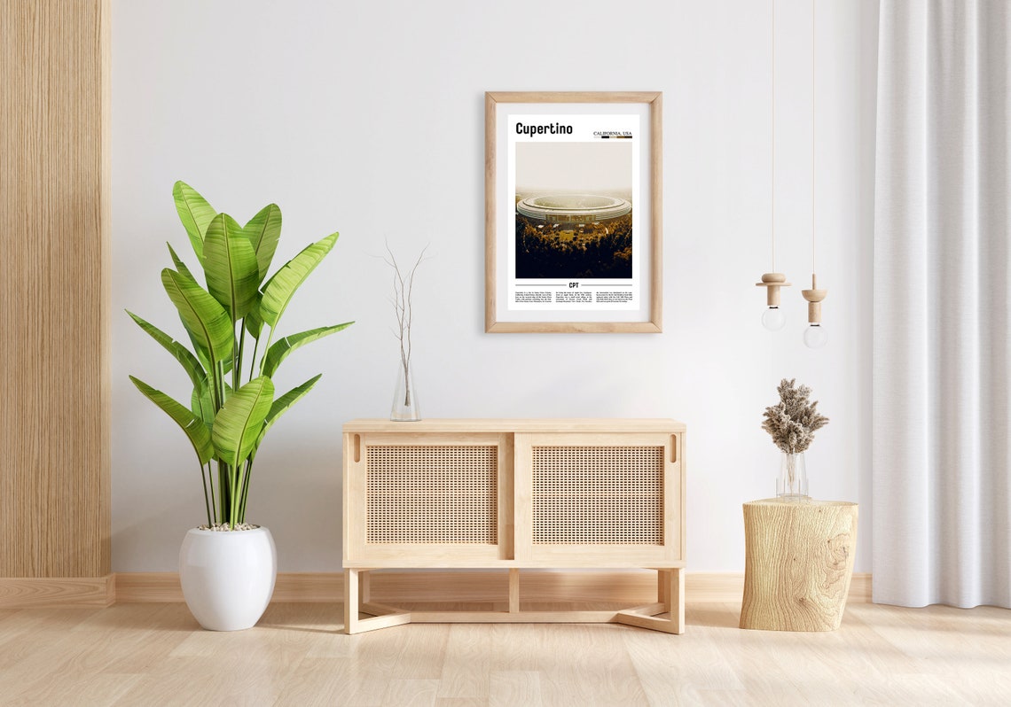 Cupertino Print Cupertino Poster Cupertino Wall Art Minimal Travel Print Minimal City Poster Travel Destination Oil Painting Poster - Image 4