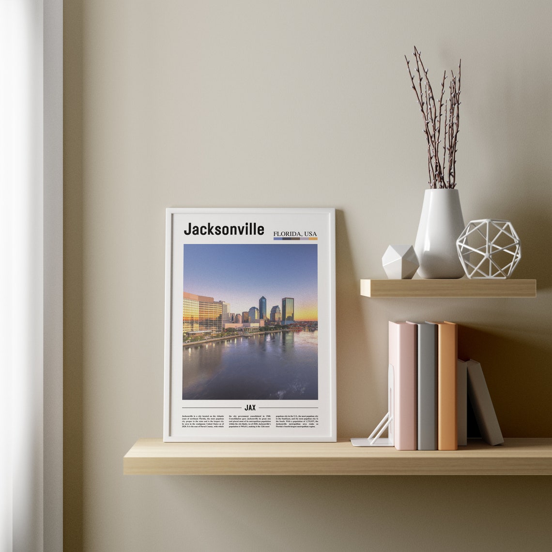 Jacksonville Print Jacksonville Poster Jacksonville Wall Art Oil Painting Poster City Print City Artwork Travel Artwork Travel Wall Art - Image 3