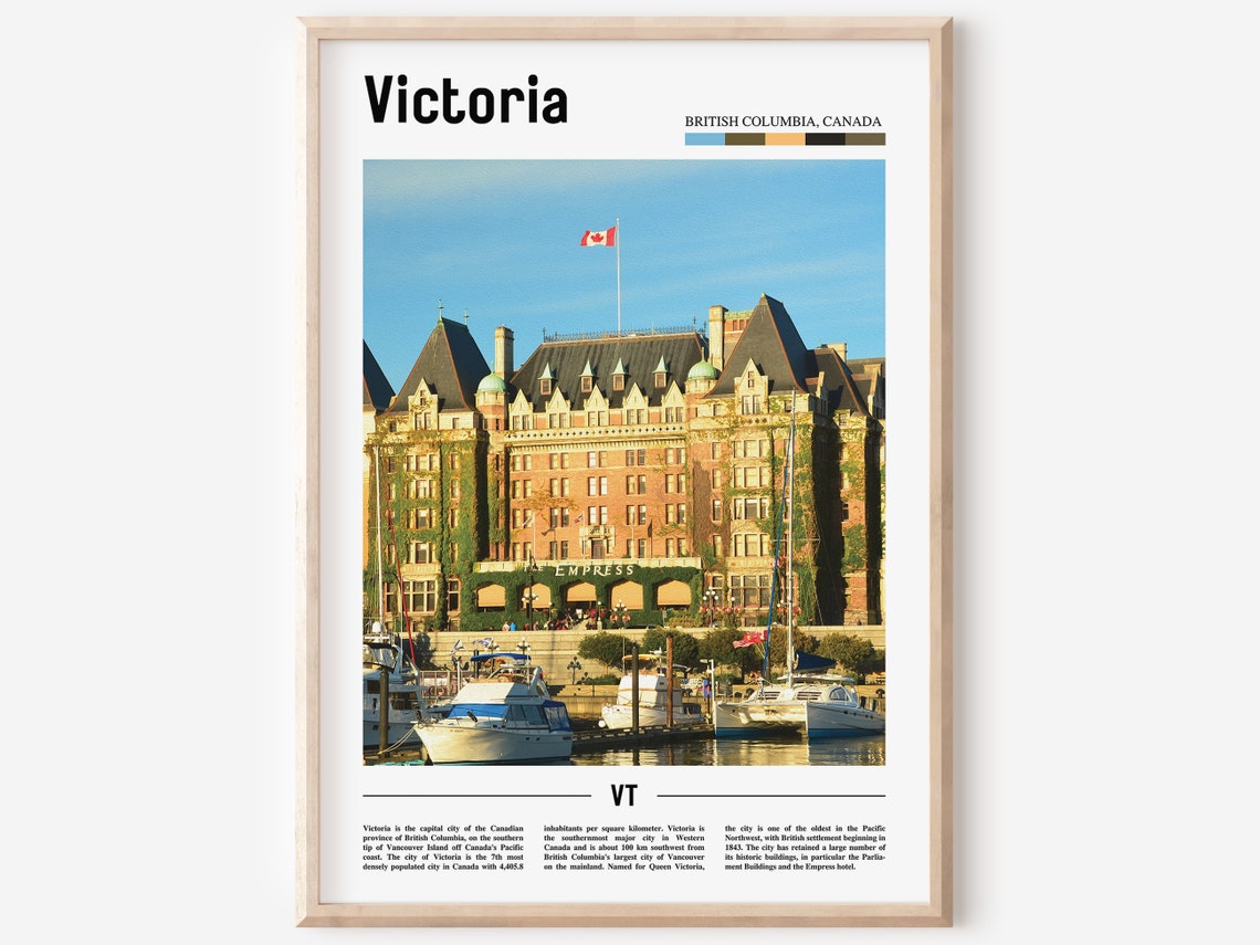 Victoria Print Victoria Poster Victoria Wall Art Oil Painting Poster Colorful City Print City Artwork Travel Artwork Travel Wall Art