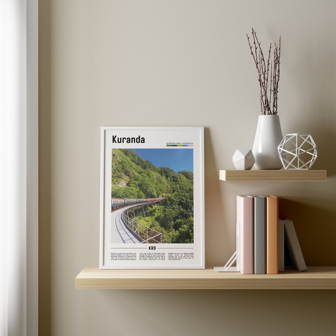 Kuranda Print Kuranda Poster Kuranda Wall Art Oil Painting Poster Colorful City Print City Artwork Travel Artwork Travel Wall Art - Image 4