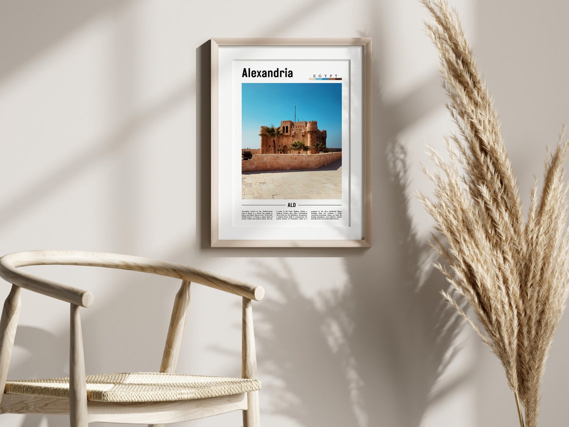 Alexandria Poster Alexandria Print Alexandria Wall Art Minimal Travel Print Travel Destination Oil Painting Poster - Image 2