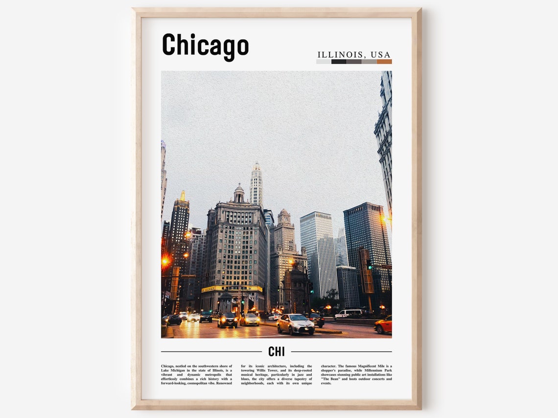 Chicago Print Chicago Poster Chicago Wall Art United States Photo United States Poster United States Print