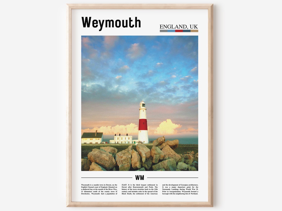 Weymouth Print Weymouth Poster Weymouth Wall Art Oil Painting Poster Colorful City Print City Artwork Travel Artwork Travel Wall Art