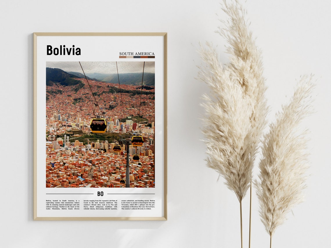 Bolivia Poster Bolivia Print Bolivia Wall Art South America Poster South America Print Travel Poster - Image 4