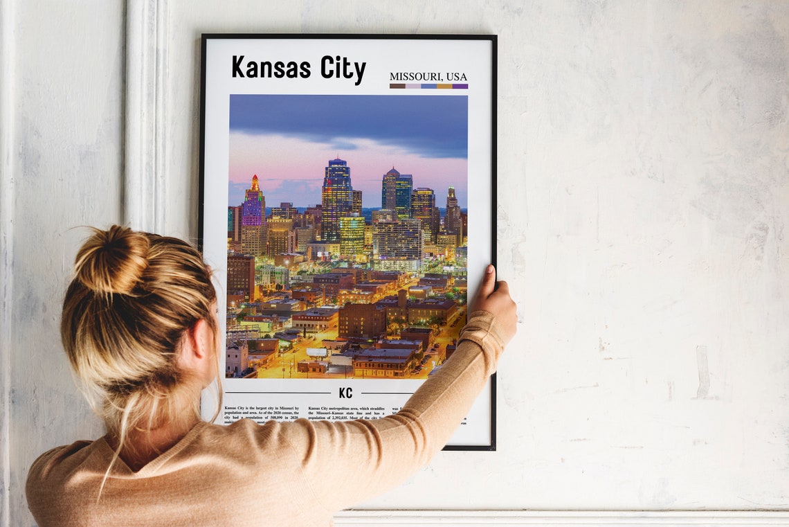 Kansas City Print Kansas City Poster Kansas City Wall Art Oil Painting Poster City Print City Artwork Travel Artwork Travel Wall Art - Image 4