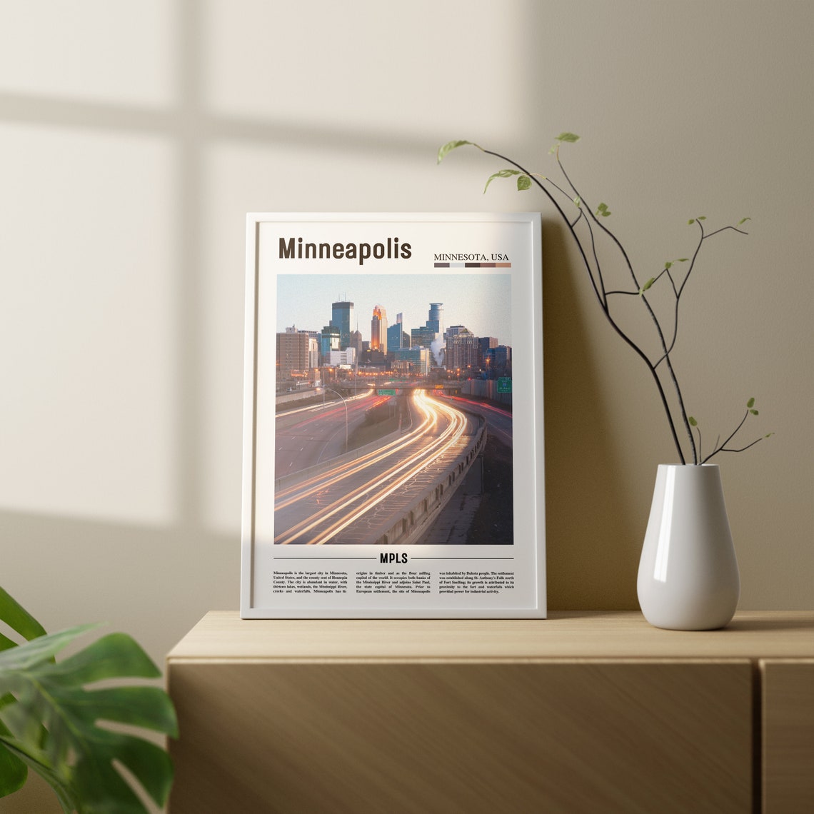 Minneapolis Print Minneapolis Poster Minneapolis Wall Art Oil Painting Poster City Print City Artwork Travel Artwork Travel Wall Art - Image 2