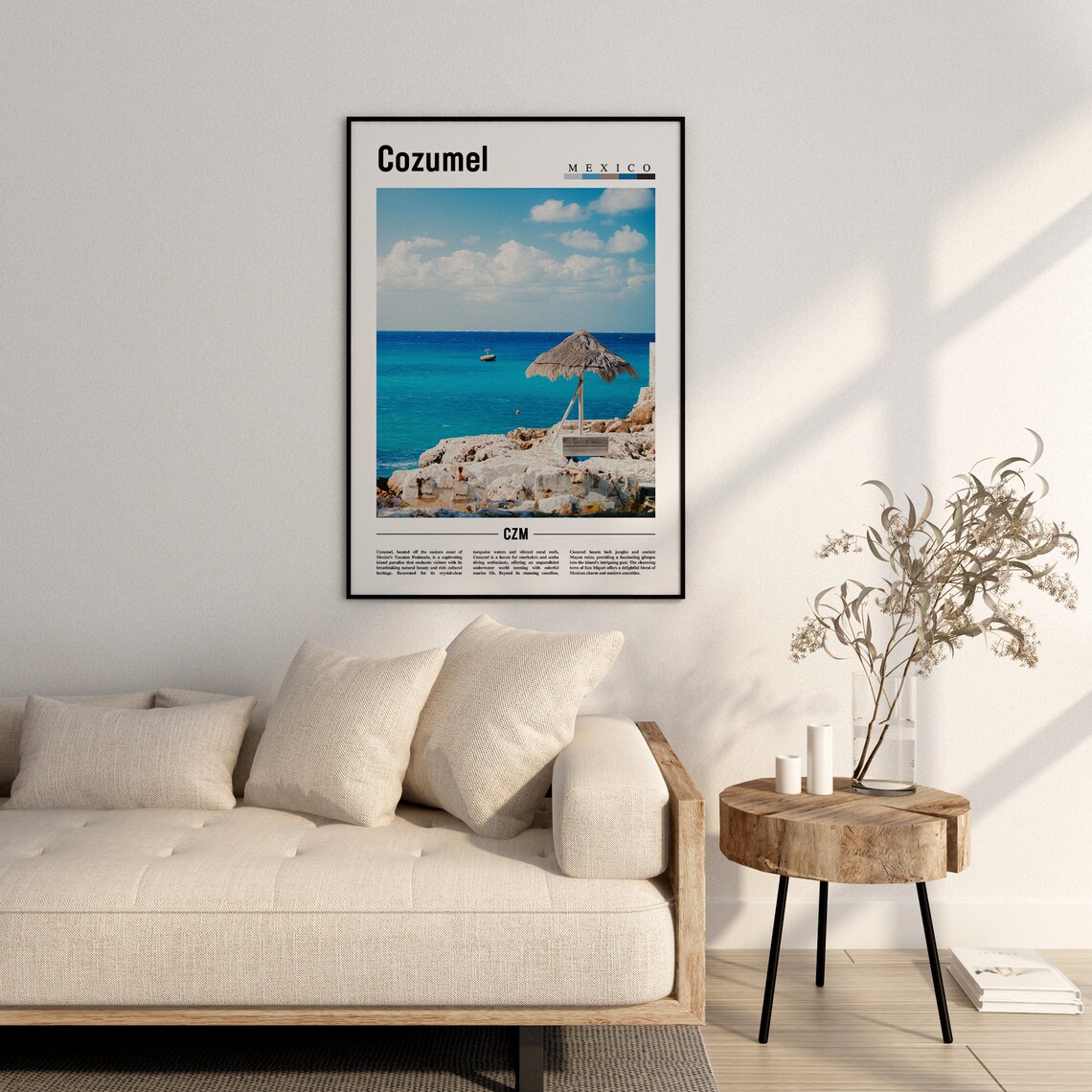 Cozumel Poster Cozumel Print Cozumel Wall Art Minimal Travel Print Travel Destination Oil Painting Poster - Image 3