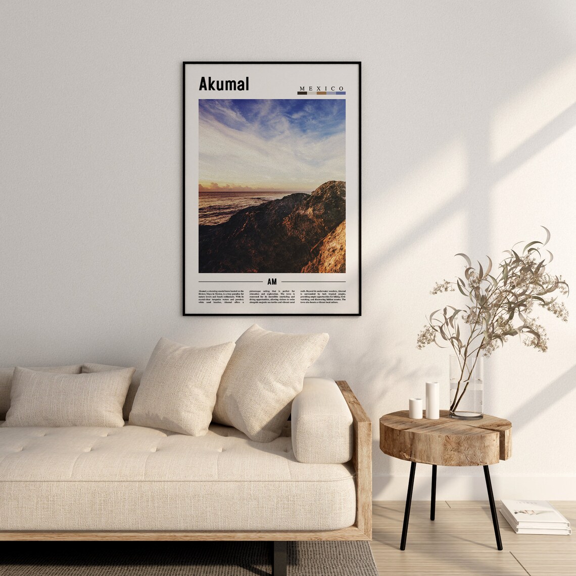 Akumal Minimal Travel Poster, Oil Painting - Image 3