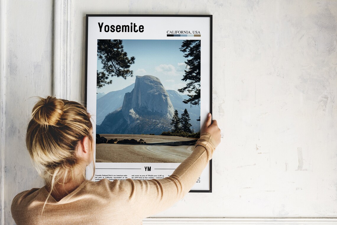 Yosemite Minimal Travel Poster, Oil Painting Style - Image 4