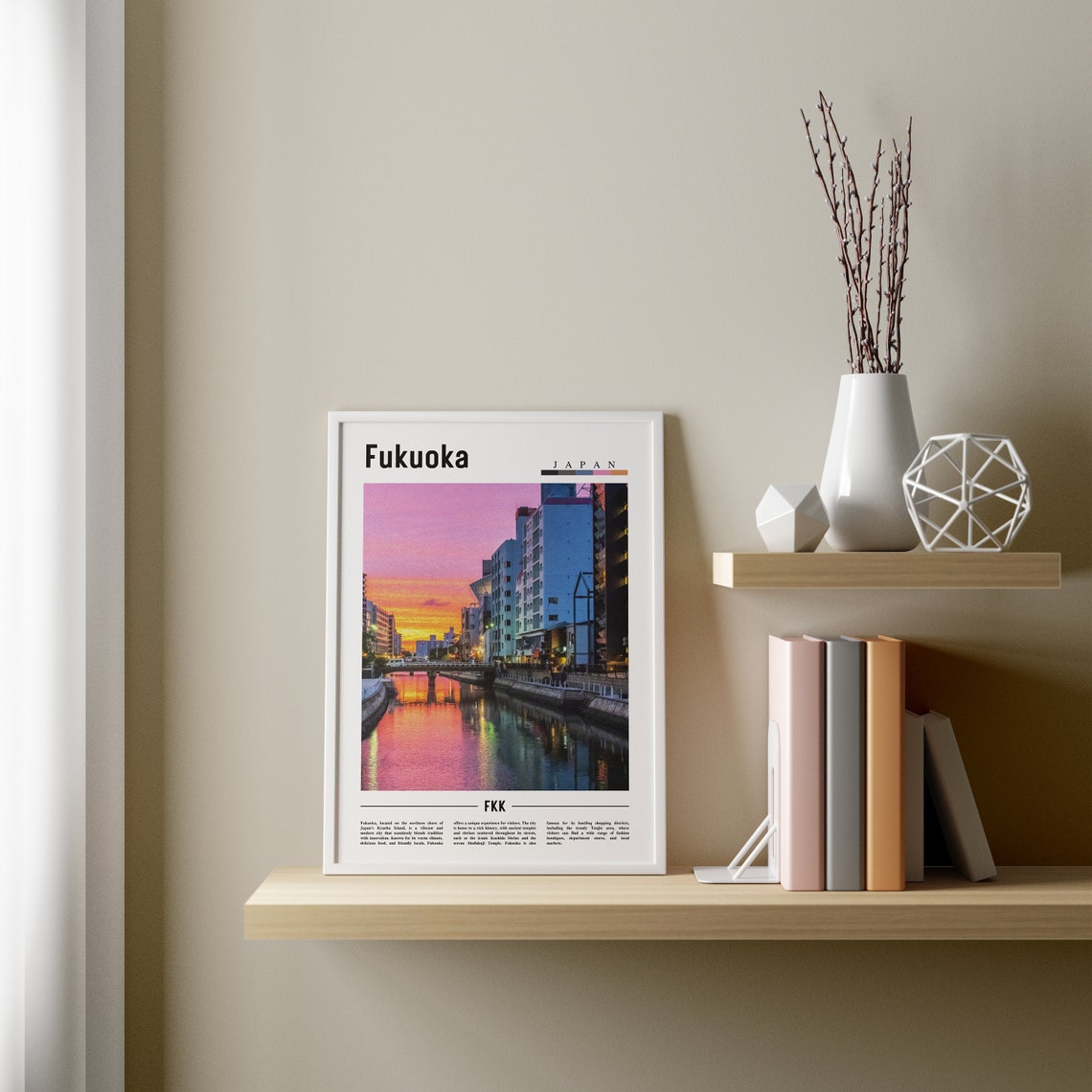 Fukuoka Poster Fukuoka Print Fukuoka Wall Art Asia Print Asia Poster Asia Photo Minimal Travel Poster - Image 3